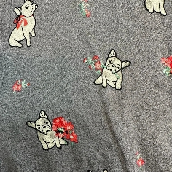 Oliver Bonas Violet Rufus Frenchie Dog Print Dress French Bulldogs Size 10 M - Picture 16 of 16